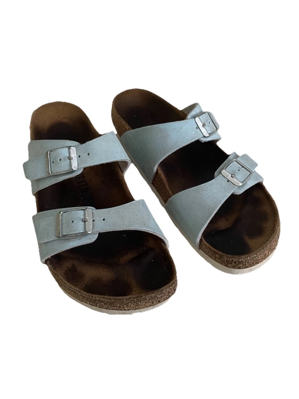 Birkenstock Silver Double Strap Sandals - Picture 3 of 12